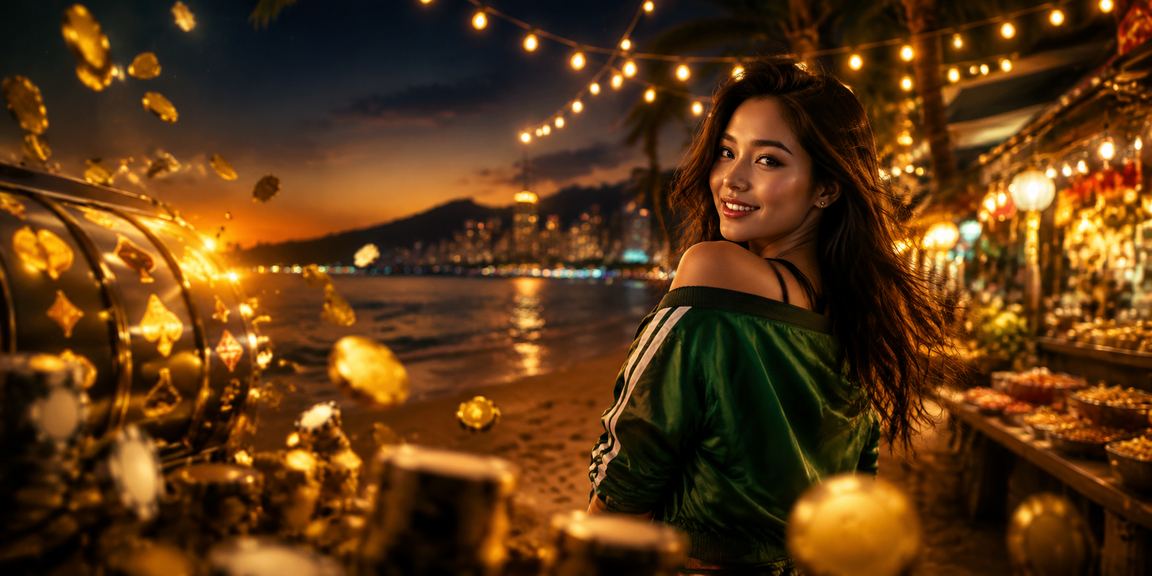 Người chơi slots trực tuyến tại khu chợ đêm Phú Quốc, không khí sôi động và giải trí về đêm tại đảo ngọc Việt Nam